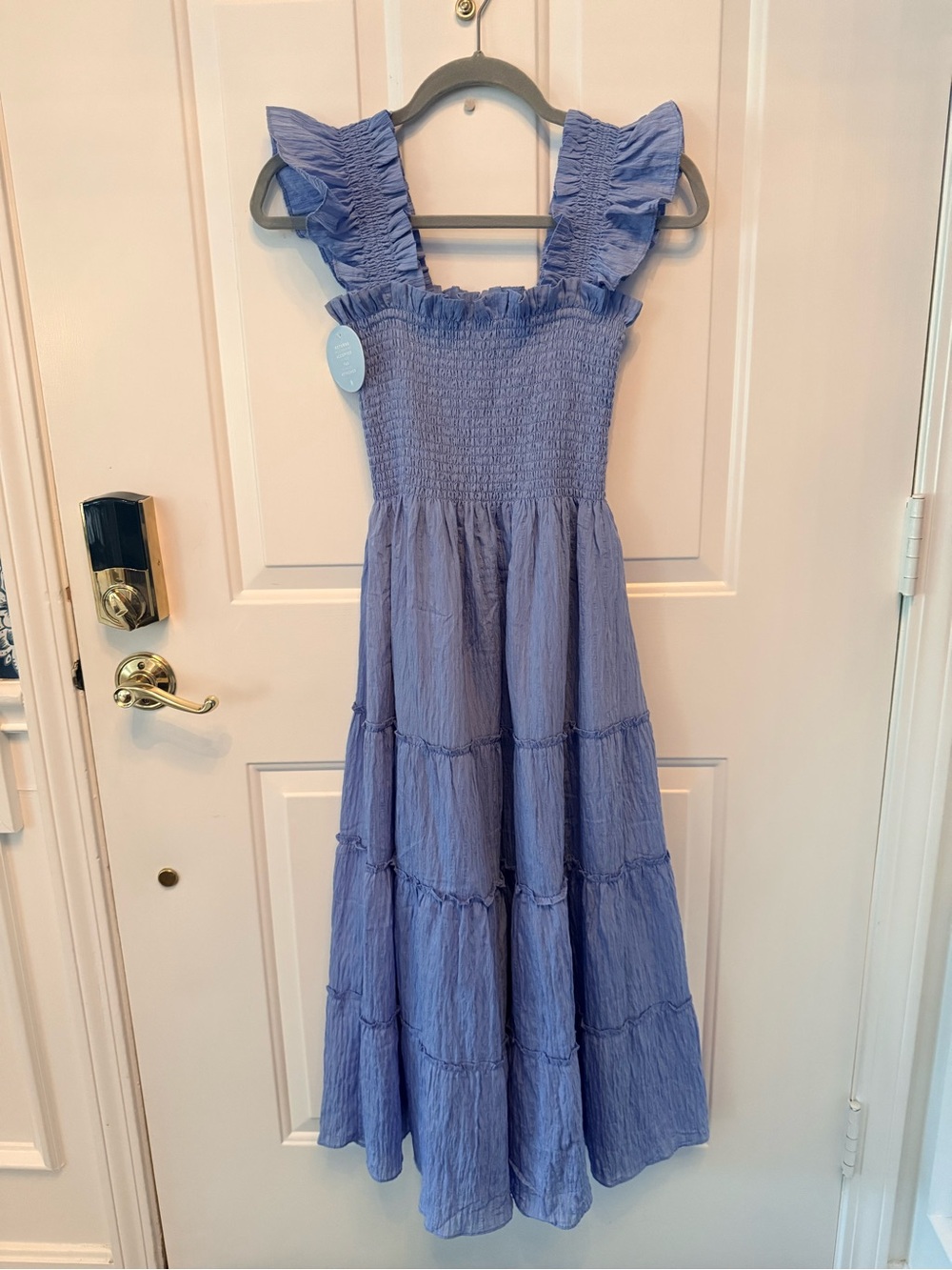 XS Bluebird Tonal Seersucker Ellie Nap Dress